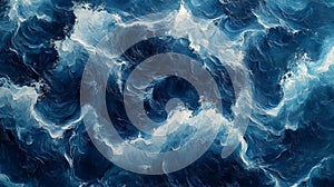 Abstract Blue Ocean Wave Texture Background