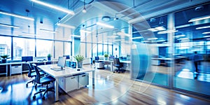 Abstract blue office interior design
