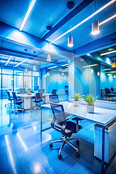 Abstract blue office interior design