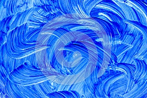 Abstract blue oil painting full frame background