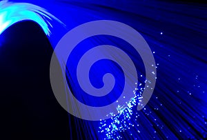 Abstract blue optic fibre background