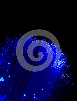 Abstract blue optic fibre background