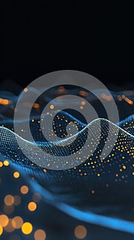 Abstract Blue and Orange Data Wave