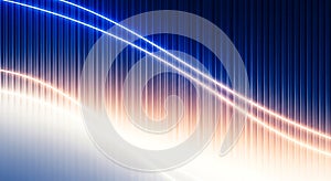 Abstract Blue and Orange Light Wave Background