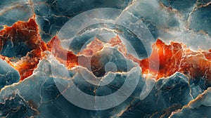 Abstract Blue Orange Marble Texture Background