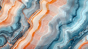 Abstract Blue Orange Marble Texture Background