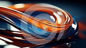 abstract blue and orange swirls on a black background