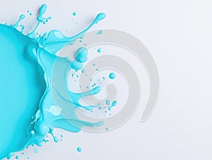 Abstract blue paint splash on white background