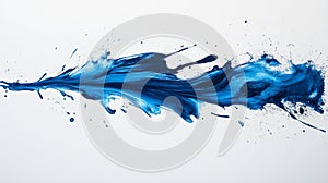 Abstract Blue Paint Splash on White Background
