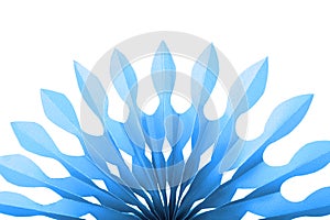 Abstract blue paper fan shape, isolated