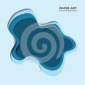 Abstract blue papercut vector
