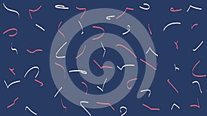 Abstract blue pattern background with random object