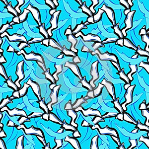Abstract blue pattern for printing. Drawing in vector.