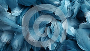Abstract blue peacock feather pattern, elegant decoration in nature generated by AI