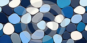 Abstract blue pebble mosaic pattern design