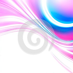 Abstract Blue And Pink Curves Fluctuating Against a White Background in Digital Artwork