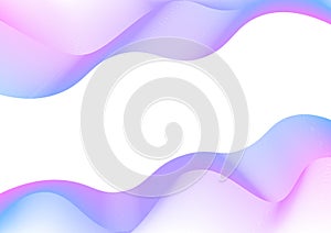 Abstract Blue and Pink Gradient Curving Mesh Border in White Background