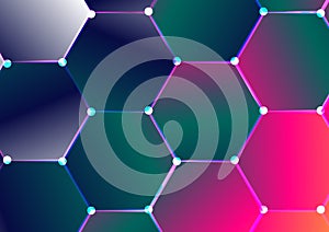 Abstract Blue Pink And Green Gradient Geometric Hexagon Pattern Background Beautiful elegant Illustration