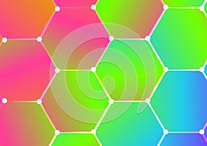 Abstract Blue Pink And Green Gradient Geometric Hexagon Pattern Background Vector Eps Beautiful elegant Illustration