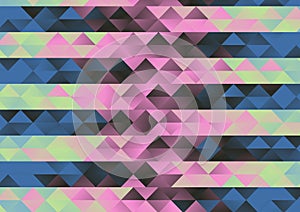 Abstract Blue Pink and Green Triangle Pattern Background Illustrator