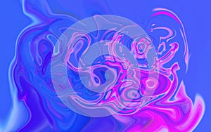 Abstract blue pink and magenta liquid paint diffusion splash background