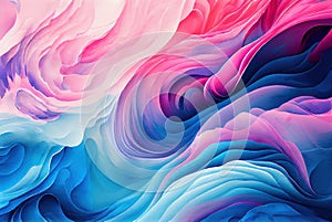 Abstract blue and pink watercolor waves background