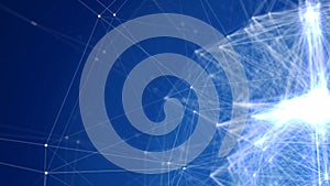 Abstract Blue Plexus Sphere Wire-frame Background v2