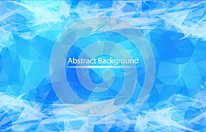 Abstract Blue polygonal surface background. Low poly mesh design with connecting dot and line. Connection triangle structure.