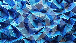 Abstract blue polygonal surface texture geometric background for modern design. Generative AI