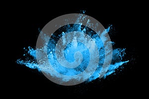 Abstract blue powder splatted background.
