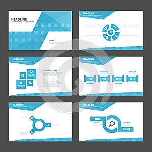 Abstract blue presentation template Infographic elements flat design set for brochure flyer leaflet marketing