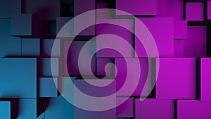 Abstract blue purple digital data background 3d render polygon. Abstract techno purple geometric technology background