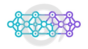Abstract Blue-Purple Digital Network Structure, vector design Generative AI