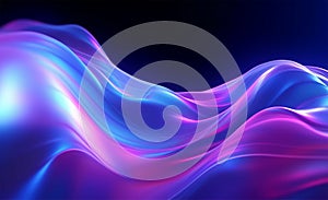 Abstract blue and purple dynamic background. Futuristic vivd neon swirl lines. AI Generative