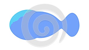 Abstract Blue Purple Fluid Object Icon, vector design Generative AI