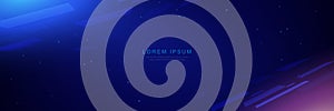 Abstract blue and purple geometric shape background. Futuristic technology digital hi tech concept. Vector illustration