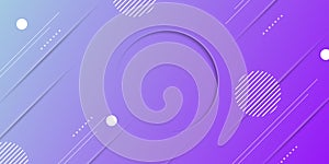 Abstract blue and purple gradient texture with memphis elements