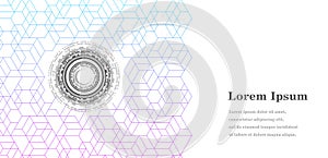 Abstract blue purple hexagon, ai artificial intelligence, geometric background, scientific technology, futuristic concept