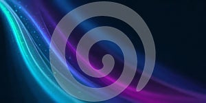 Abstract Blue Purple Neon Glow Light Waves Background