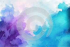 Abstract blue purple watercolor background, paint texture
