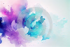 Abstract blue purple watercolor background, paint texture