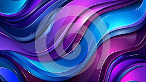 Abstract blue and purple waves on dark background for contemporary design projects