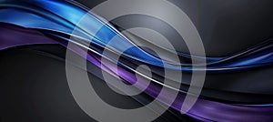 Abstract blue and purple waves on dark background for contemporary modern design projects