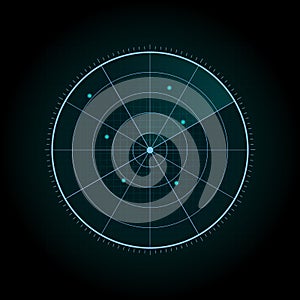 Abstract blue radar screen background