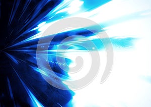 Abstract blue rays background shining in outer space