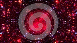 Abstract blue red gold hyperspace worm hole tunnel through space time