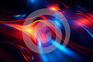 abstract blue and red swirls on a black background