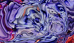 Abstract blue, red violet fluid texture. Swirling paint effect background. Design backdrop. Modern poster. Liquid ink template.