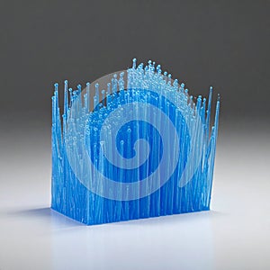 Abstract Blue Rods Forming a Digital Structure