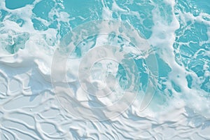 Abstract blue sea water with white foam for background, nature background